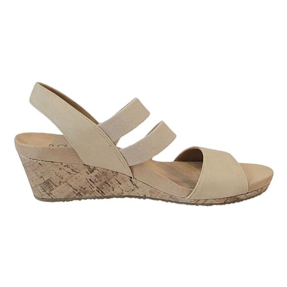 Life Sride Marina Bone Comfort Footbed Strappy Slip-on Wedge Sandals Size 7.5W - Picture 4 of 10